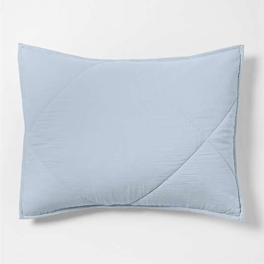 Supersoft Gauze Organic Cotton Sky Blue Standard Quilt Bed Pillow Sham