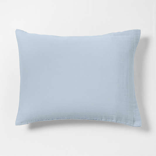 Supersoft Gauze Organic Cotton Sky Blue Standard Bed Pillow Sham