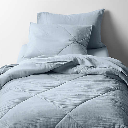 Supersoft Gauze Organic Cotton Sky Blue Standard Quilt Bed Pillow Sham