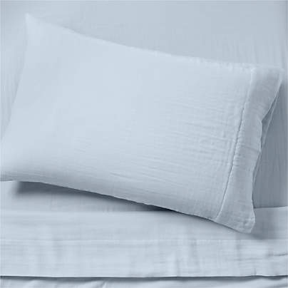 Supersoft Gauze Organic Cotton Sky Blue Twin XL Sheet Set
