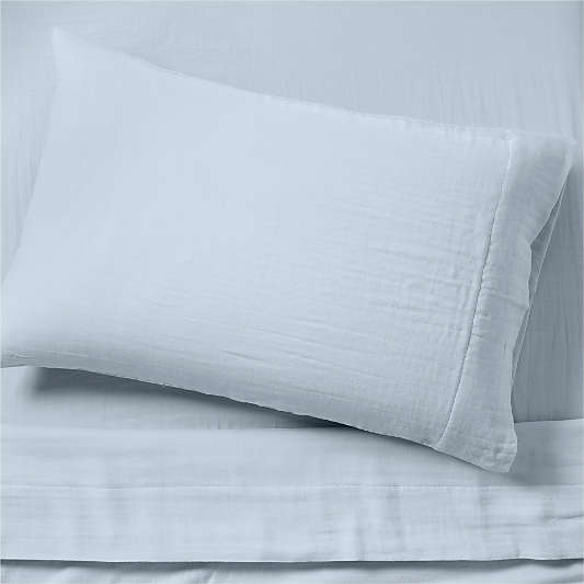 Supersoft Gauze Organic Cotton Sky Blue Twin XL Sheet Set