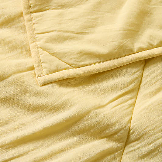 Supersoft Straw Yellow Cotton Gauze Baby Crib Quilt Bedding Set