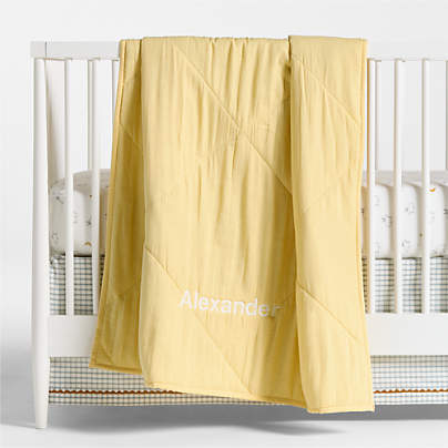 Supersoft Straw Yellow 100% Organic Cotton Gauze Baby Crib Quilt