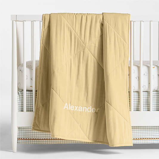Supersoft Straw Yellow 100% Organic Cotton Gauze Baby Crib Quilt
