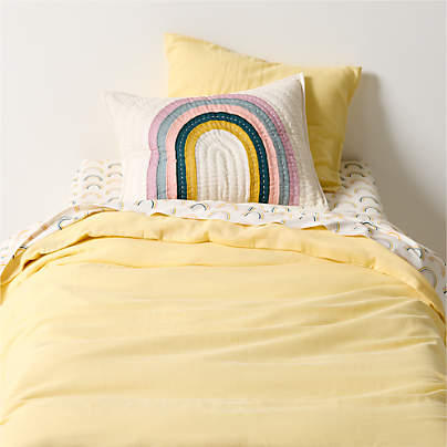 Supersoft Straw Yellow 100% Organic Cotton Gauze Kids Twin Duvet Cover