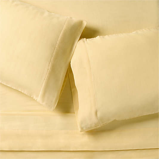 Supersoft Straw Yellow 100% Organic Cotton Gauze Kids Queen Sheet Set