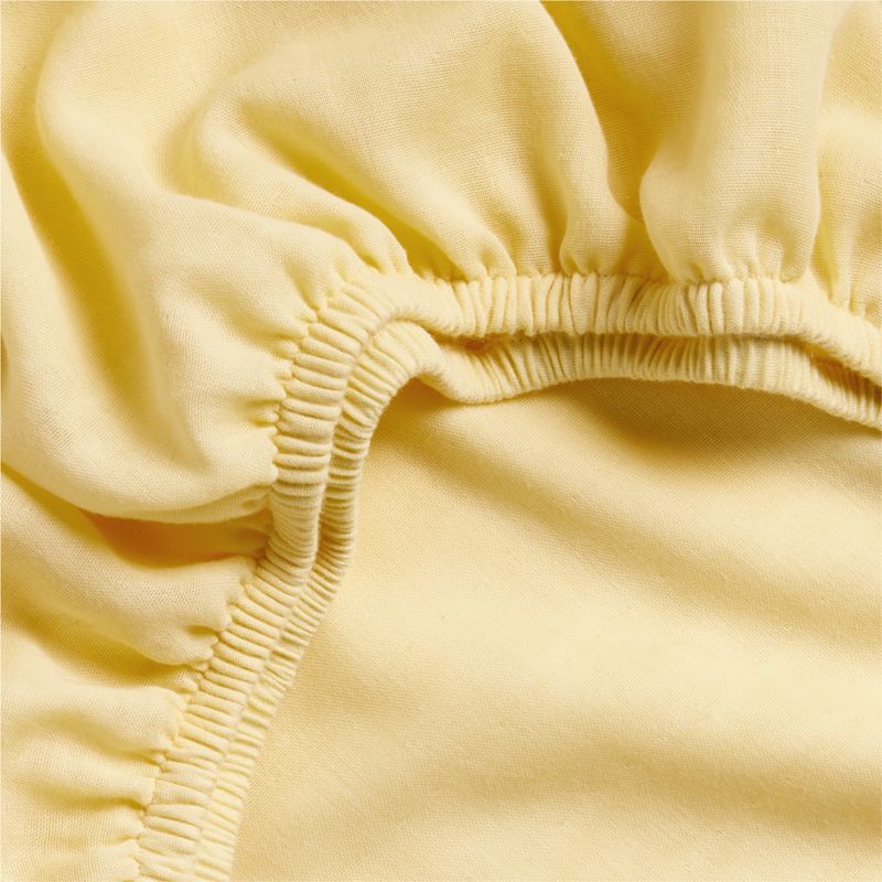 Supersoft Straw Yellow Organic Cotton Gauze Crib Fitted Sheet - image 4 of 6