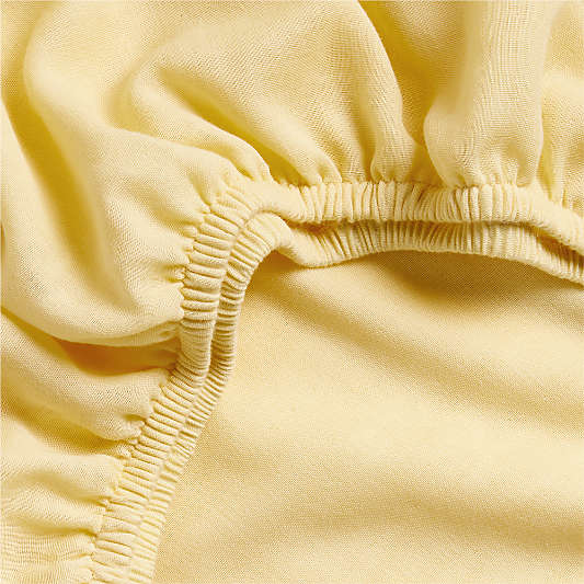 Supersoft Straw Yellow Organic Cotton Gauze Crib Fitted Sheet