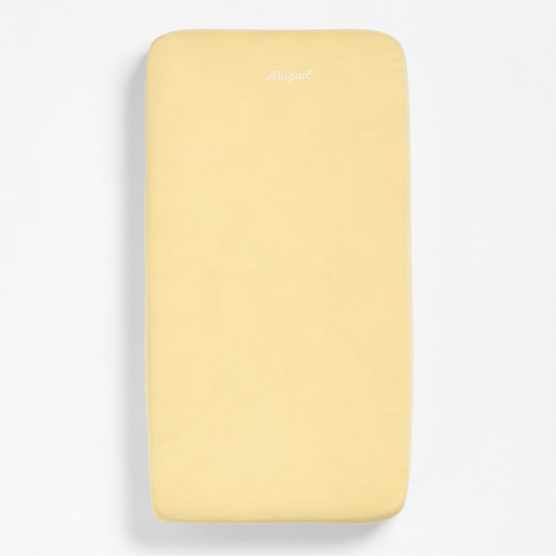 Supersoft Straw Yellow Organic Cotton Gauze Crib Fitted Sheet - image 2 of 6