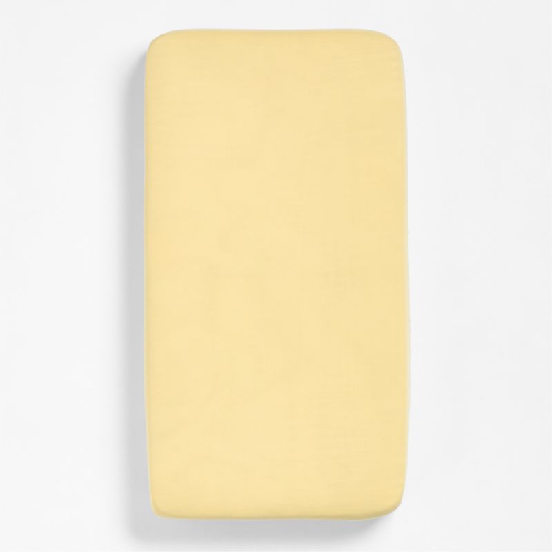 Supersoft Straw Yellow Organic Cotton Gauze Crib Fitted Sheet - image 3 of 6