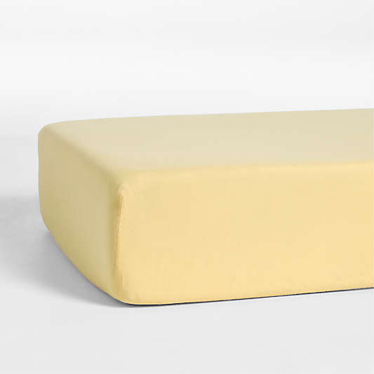 Supersoft Straw Yellow 100% Organic Cotton Gauze Baby Crib Fitted Sheet