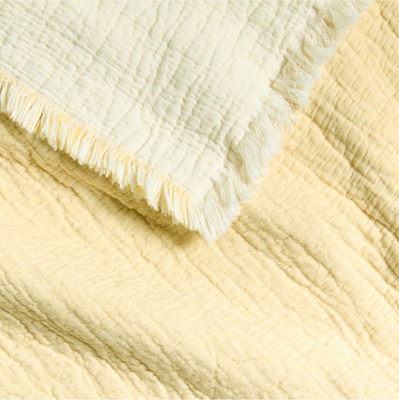 Supersoft Straw Yellow Organic Cotton Gauze Kid Throw Blanket - image 4 of 6