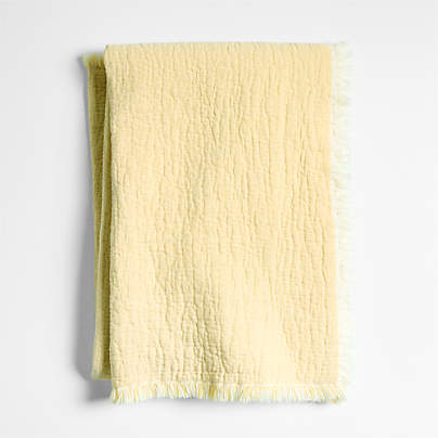 Supersoft Straw Yellow Organic Cotton Gauze Kids Throw Blanket