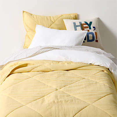 Supersoft Straw Yellow 100% Organic Cotton Gauze Kids Twin Quilt