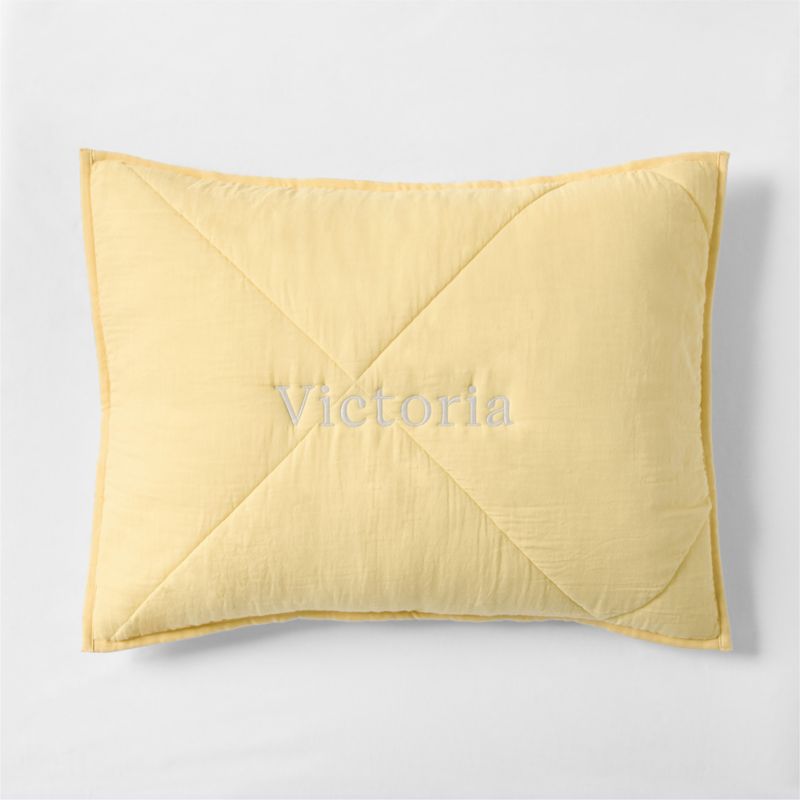 Supersoft Straw Yellow Organic Cotton Gauze Kids Quilted Sham - image 3 of 5