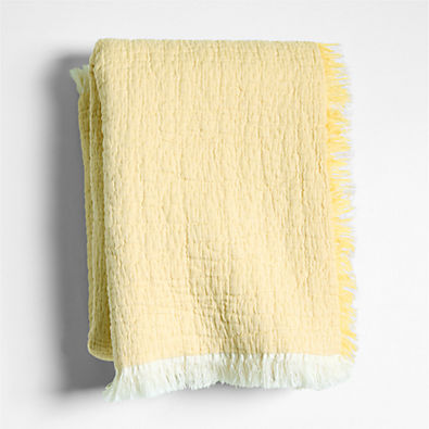 View Supersoft Straw Yellow Organic Cotton Gauze Baby Stroller Blanket details