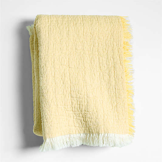 Supersoft Straw Yellow Organic Cotton Gauze Baby Stroller Blanket