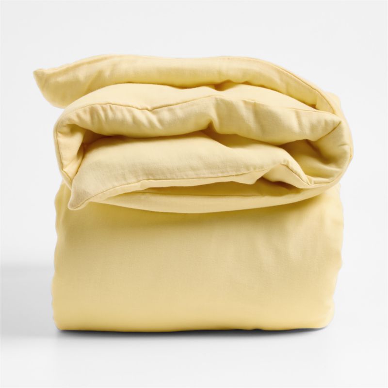 Supersoft Straw Yellow Organic Cotton Gauze Kids Full/Queen Duvet Cover - image 2 of 6