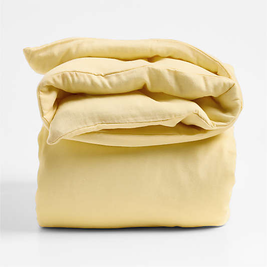 Supersoft Straw Yellow Organic Cotton Gauze Kids Duvet Cover