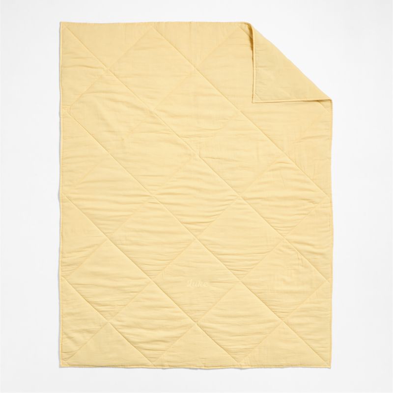 Supersoft Straw Yellow Organic Cotton Gauze Kids Full/Queen Quilt - image 4 of 7