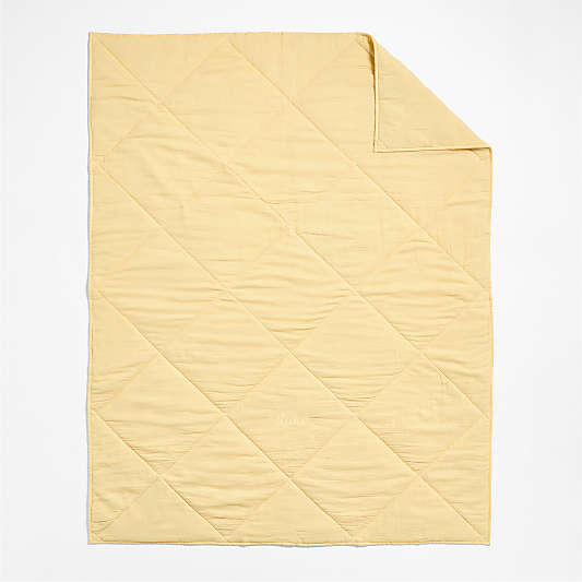 Supersoft Straw Yellow Organic Cotton Gauze Kids Quilt