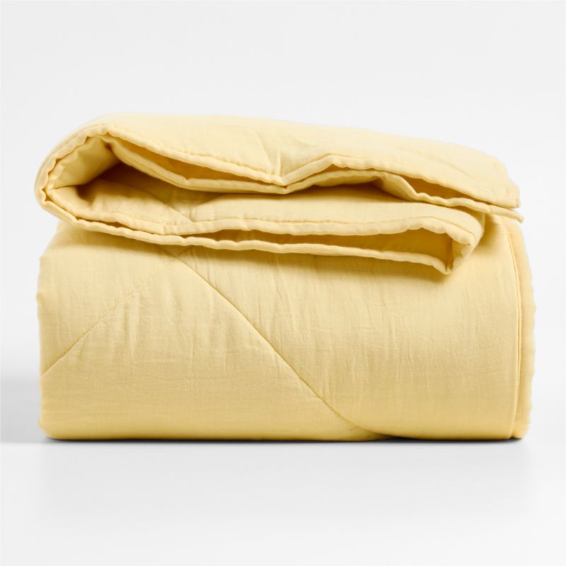 Supersoft Straw Yellow Organic Cotton Gauze Kids Full/Queen Quilt - image 2 of 7