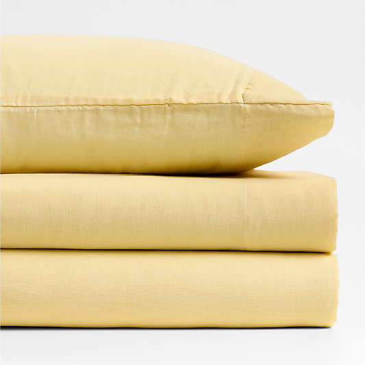 Supersoft Straw Yellow Organic Cotton Gauze Kids Twin Sheet Set