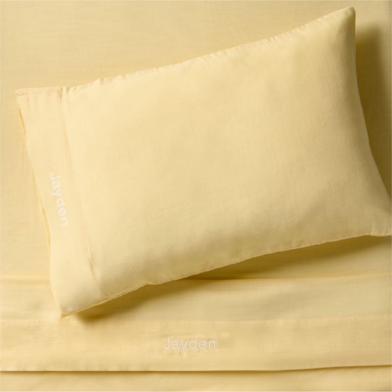 Supersoft Straw Yellow Organic Cotton Gauze Kids Twin Sheet Set - image 5 of 6