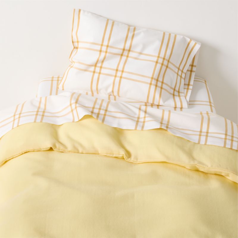 Supersoft Straw Yellow Organic Cotton Gauze Toddler Duvet Cover - image 0 of 7