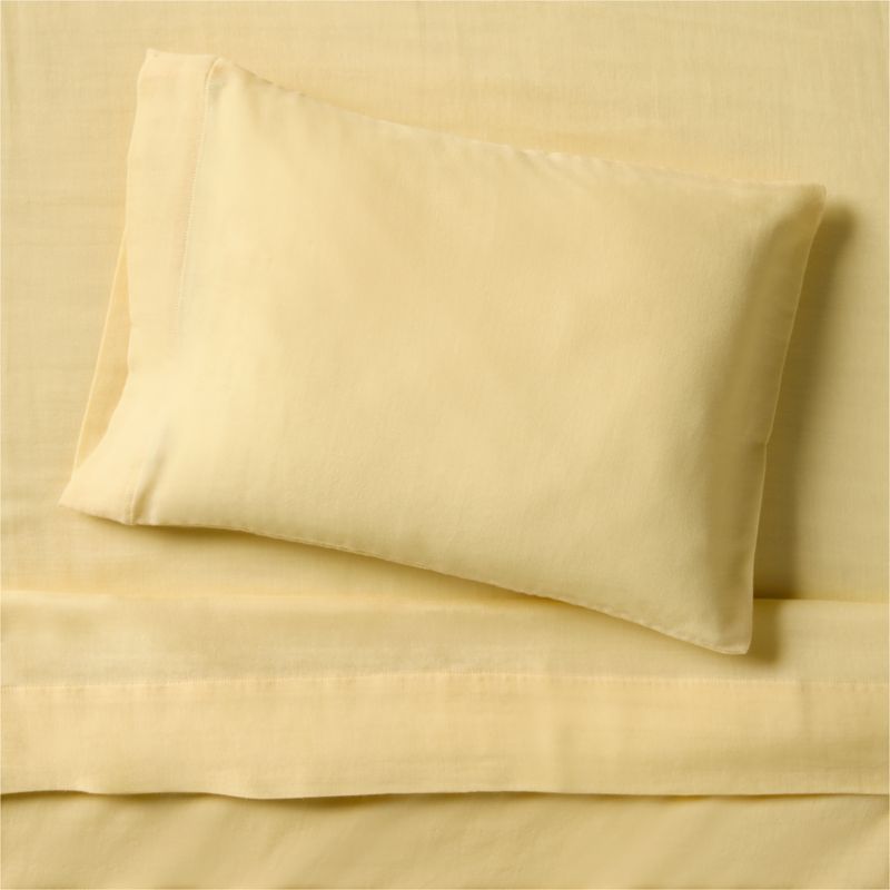 Supersoft Straw Yellow Organic Cotton Gauze Toddler Sheet Set - image 0 of 5