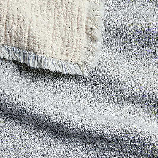 Supersoft Organic Cotton Gauze Smoke Blue Kids Blanket