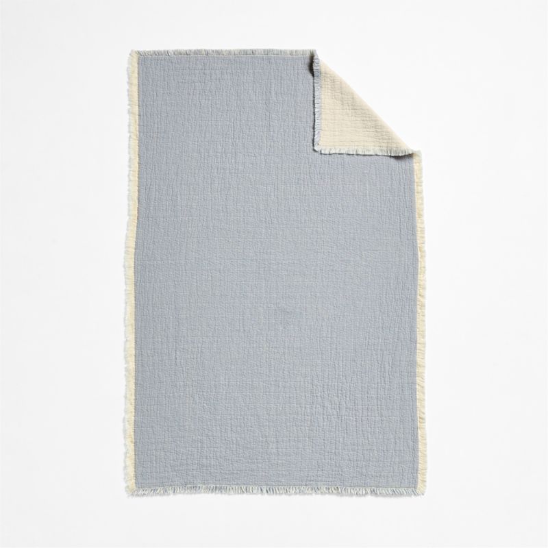 Supersoft Organic Cotton Gauze Smoke Blue Kid Blanket - image 3 of 6