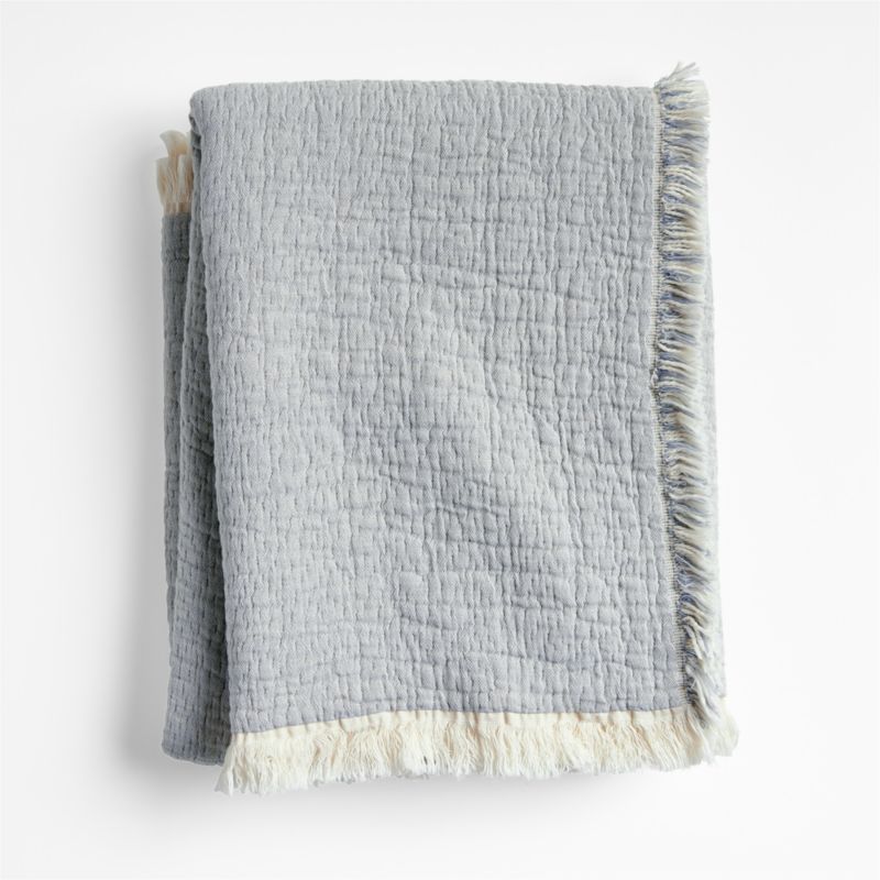 Supersoft Organic Cotton Gauze Smoke Blue Kid Blanket - image 0 of 6