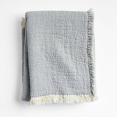 View Supersoft Organic Cotton Gauze Smoke Blue Kids Blanket details