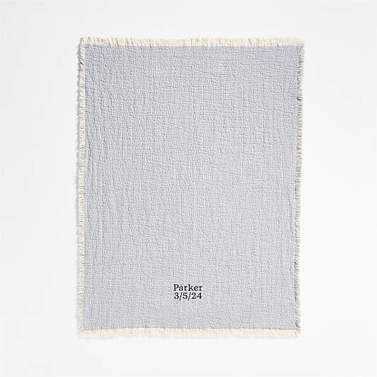 Supersoft Organic Cotton Gauze Smoke Blue Baby Stroller Blanket