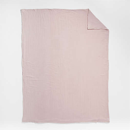 Supersoft Lilac Rose Organic Cotton Gauze Kids Twin Duvet Cover