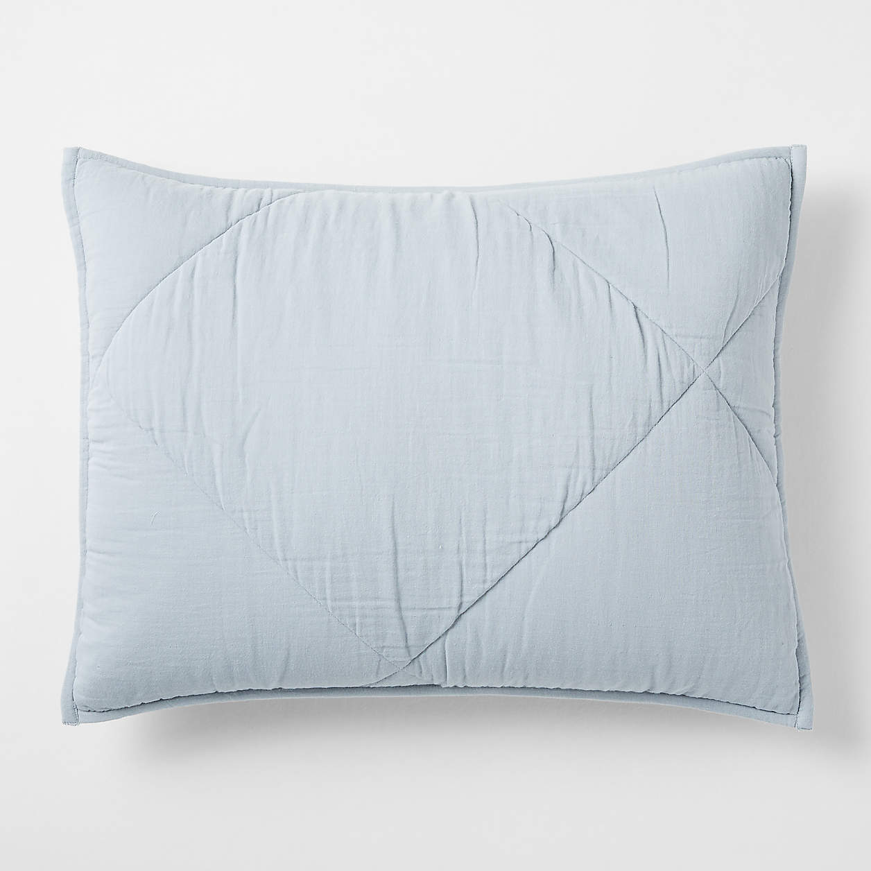 Supersoft Kids Mist Blue Gauze Cotton Quilted Pillow Sham + Reviews