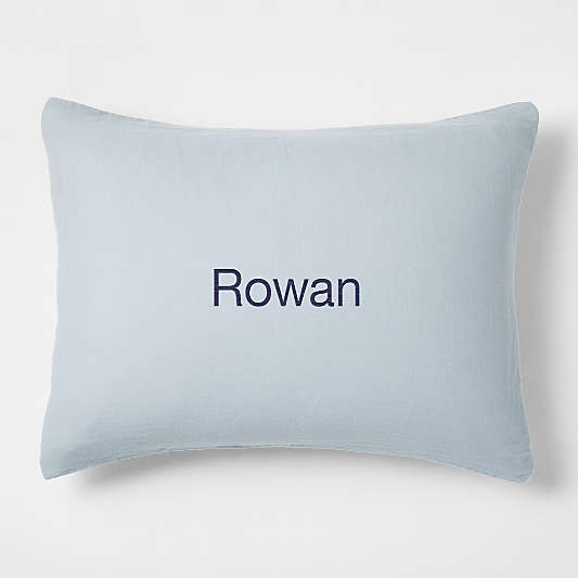 Supersoft Mist Blue Organic Cotton Gauze Kids Pillow Sham