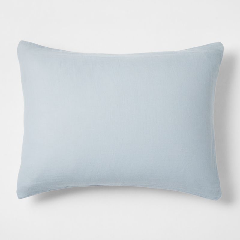 Supersoft Kids Mist Blue Organic Cotton Gauze Pillow Sham