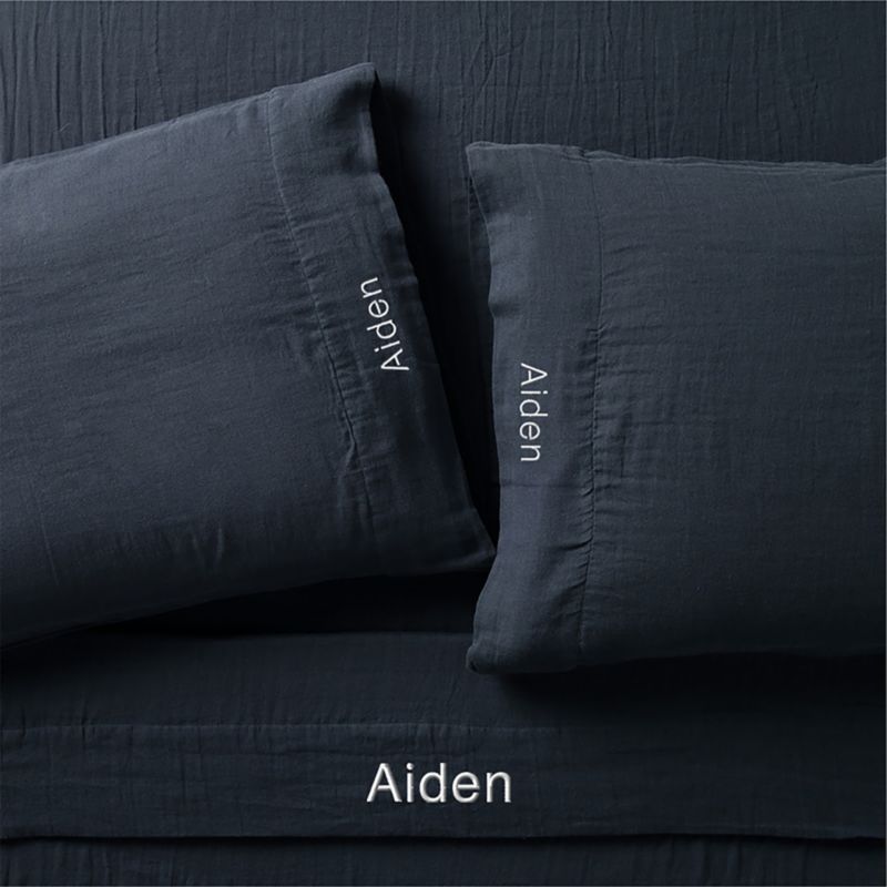 Supersoft Midnight Navy Blue Organic Cotton Gauze Kids Full Sheet Set