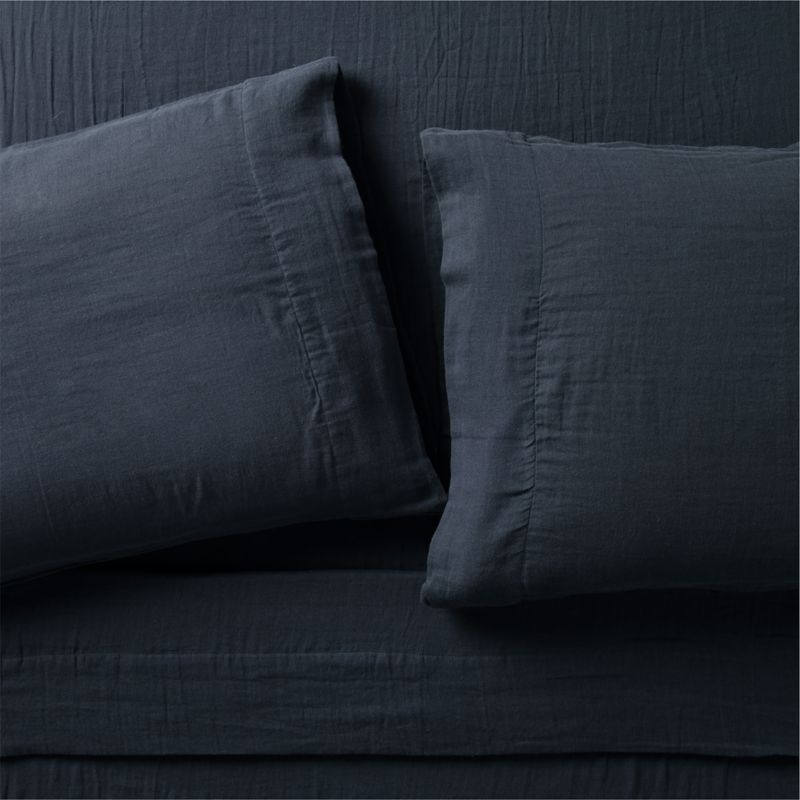 Supersoft Midnight Navy Blue Organic Cotton Gauze Kids Full Sheet Set - image 0 of 5