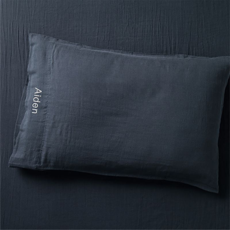 Supersoft Midnight Navy Blue Organic Gauze Kids Pillowcase - image 4 of 6