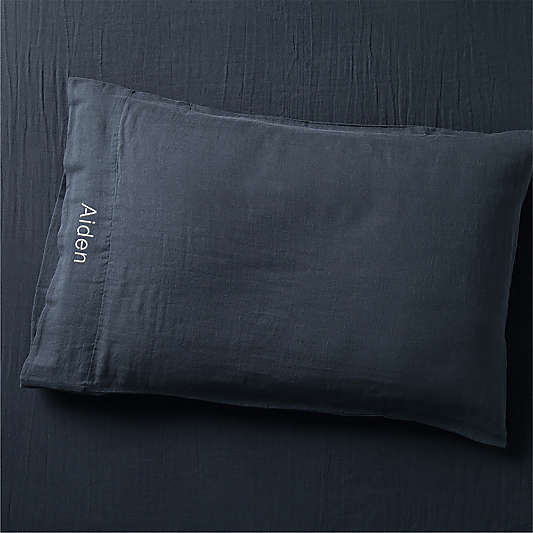 Supersoft Midnight Navy Blue Organic Gauze Kids Pillowcase