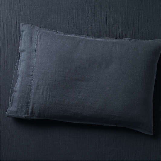 Supersoft Midnight Navy Blue Organic Gauze Kids Pillowcase