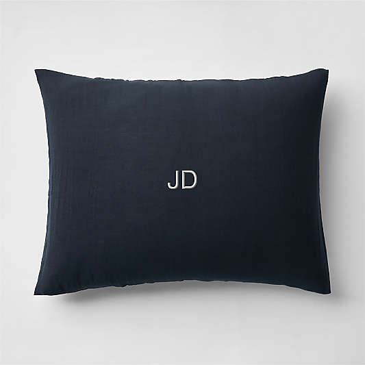 Supersoft Midnight Navy Blue Organic Cotton Gauze Kids Pillow Sham