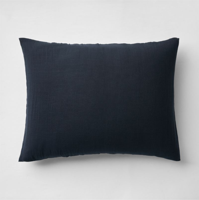 Viewing product image Supersoft Midnight Navy Blue Organic Cotton Gauze Kids Pillow Sham - image 1 of 5