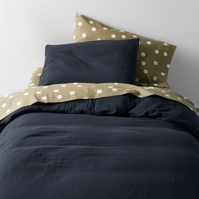 Supersoft Midnight Navy Blue Organic Cotton Gauze Kids Full/Queen Duvet Cover - image 0 of 10