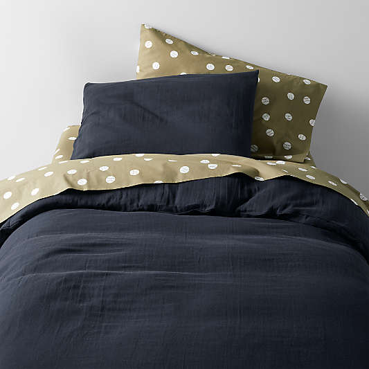 Supersoft Midnight Navy Blue Organic Cotton Gauze Kids Duvet Cover