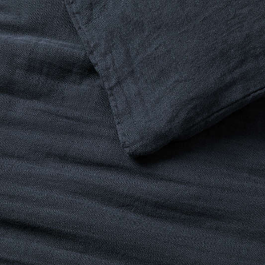 Supersoft Midnight Navy Blue Gauze Kids Twin Duvet Cover
