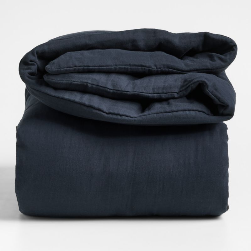 Supersoft Midnight Navy Blue Organic Cotton Gauze Kids Full/Queen Duvet Cover - image 6 of 10